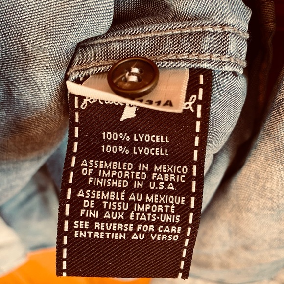 7 For All Mankind Paint Washed Button Down- RARE - Picture 5 of 6